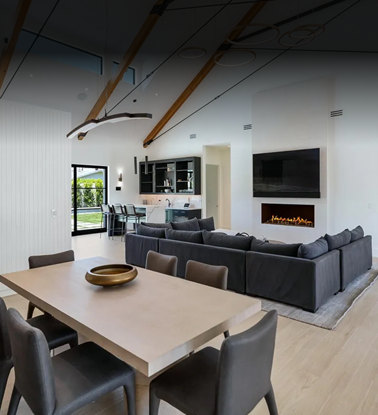 Contemporary dining and lounge space